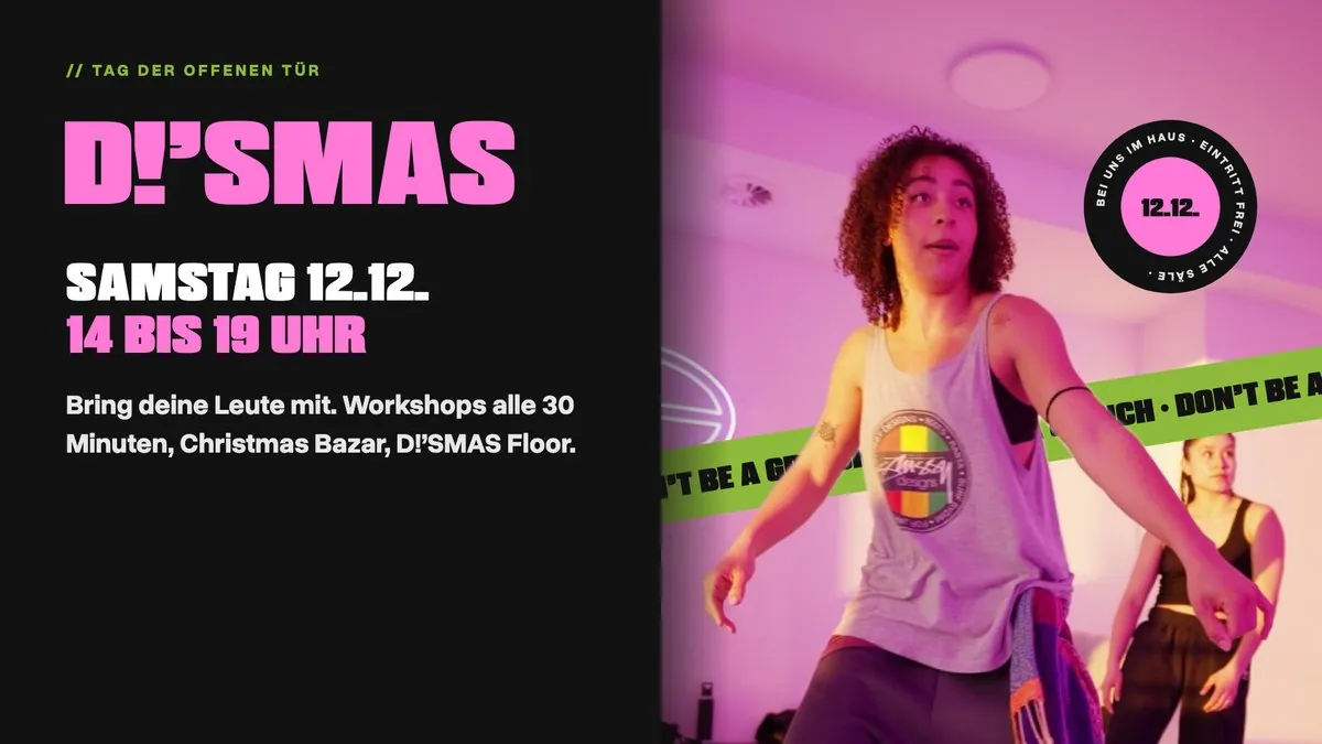 D!'SMAS, Tag der offenen Tür bei D!'s Dance School am 12. Dezember